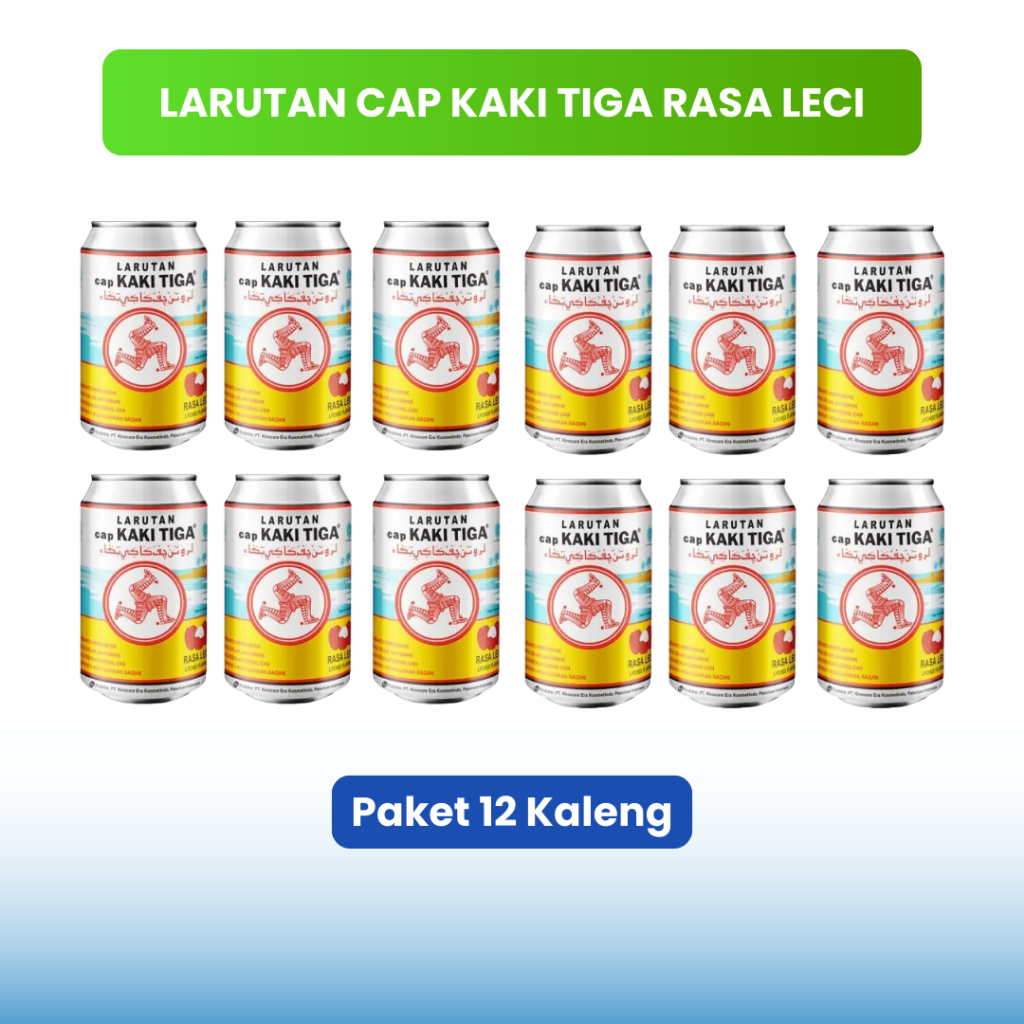 

Jual Larutan Cap Kaki Tiga Kaleng Rasa Leci Paket 12 Kaleng
