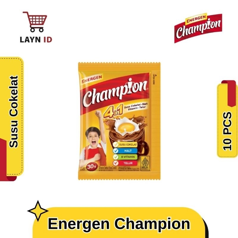 

Energen Champion 10 Sachet - Susu Cokelat seduh kaya akan vitamin