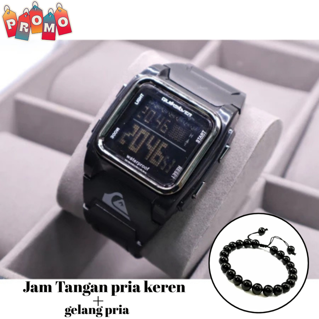 TERMURAH DI SHOPEE - Jam Tangan Pria Quicksilver/ 511 Digital Sergi Strap Rubber  + GELANG (Dikirim 