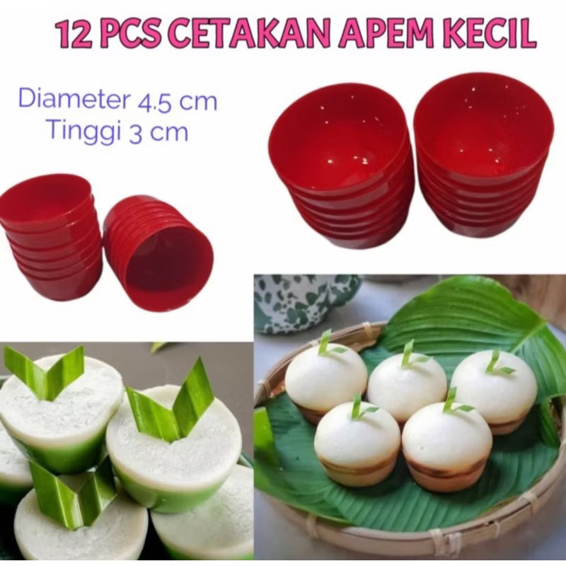 Cetakan Kue Talam / Kue Mangkok / Kue Apem PLASTIK 12 PCS