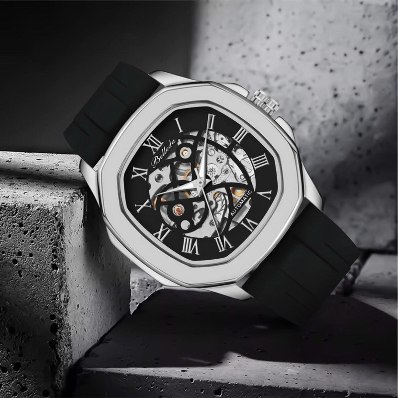 Jam Tangan Belleda Automatic 9484 Rubber Bergaransi Resmi