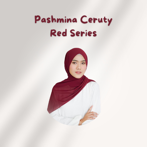 Pashmina Ceruty Babydoll Warna Maroon / Hijab Pashmina Merah Maroon