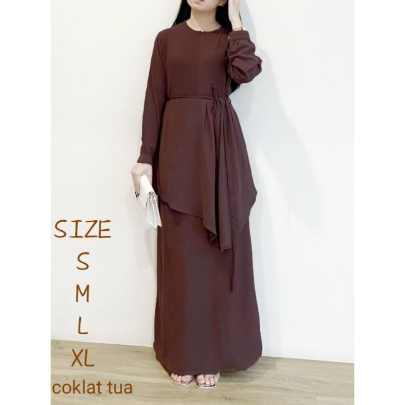 GAMIS LONG DRESS REMAJA KEKINIAN GAMIS CRINCLE WANITA BUSUI GAMIS KONDANGAN/LEBARAN VIRAL. SIZE S M 