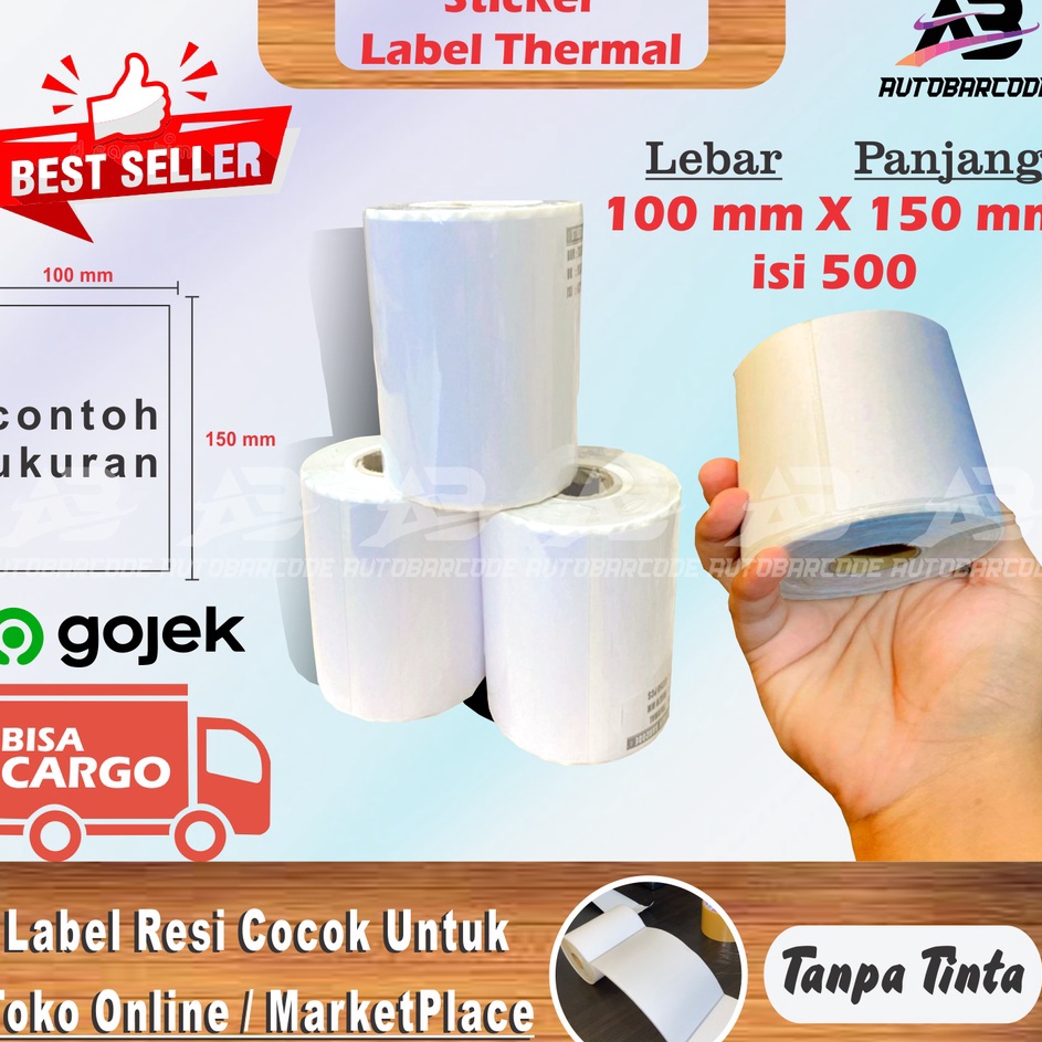 

New Label Thermal 1X15 isi 5 Stiker Resi Pengiriman Marketplace Toko Online Sticker 1Line 1X1