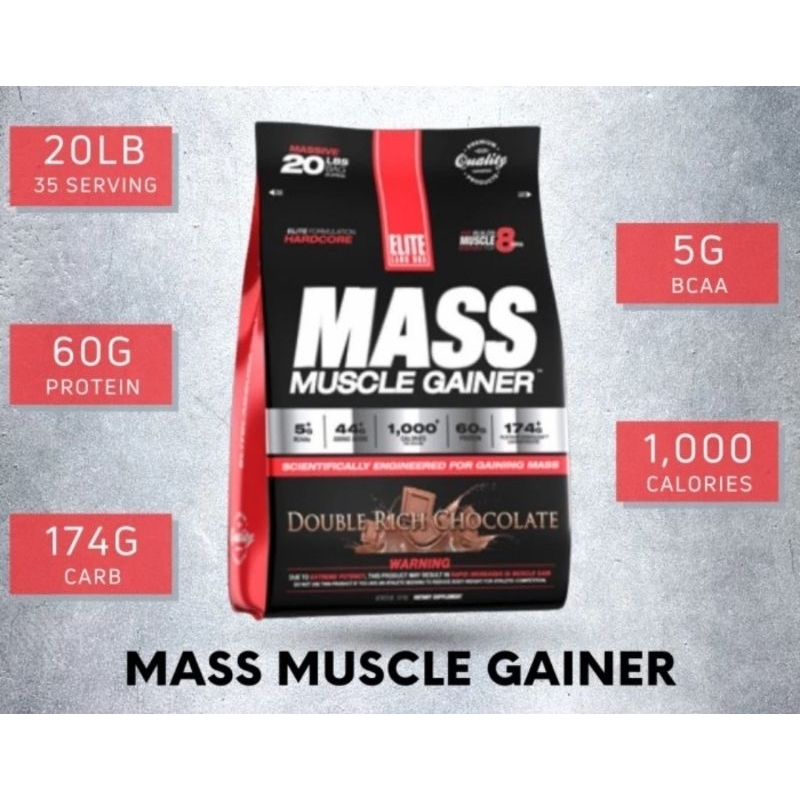 Mass muscle gainer elitelabs 20 lbs