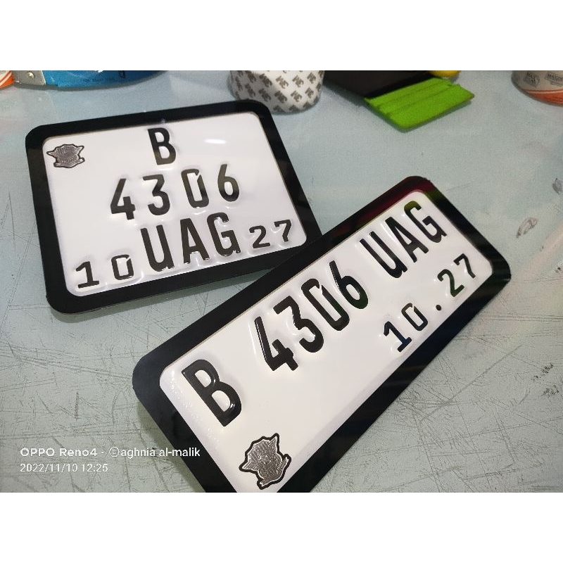 plat acrilic Vespa sepasang // PLAT NOMOR VESPA AKRILIK MIKA