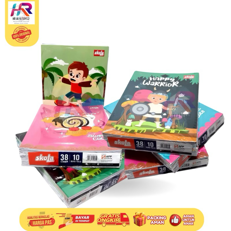 

(SKOLA 38) Buku Tulis Isi 10PC / Buku Tulis SIDU SKOLA Isi 38 Lembar 1 Pak Isi 10 Buku