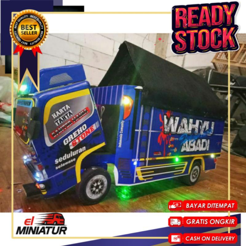 Promo Mainan Anak truk Oleng kayu Remote control  WAHYU ABADI Terlaris  Lengkap Lampu Terpal