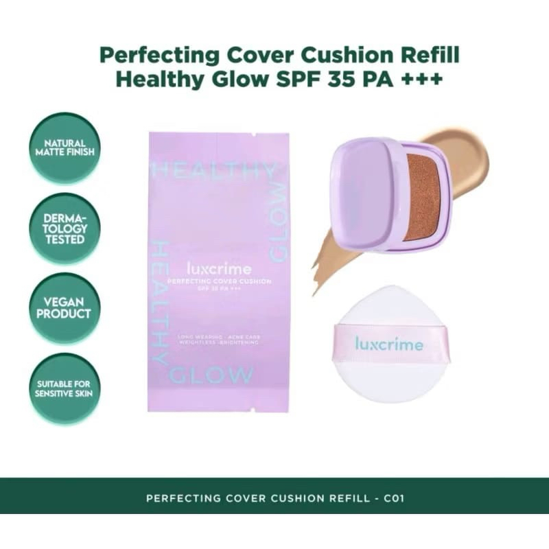 Luxcrime cover cushion refill healthy glow