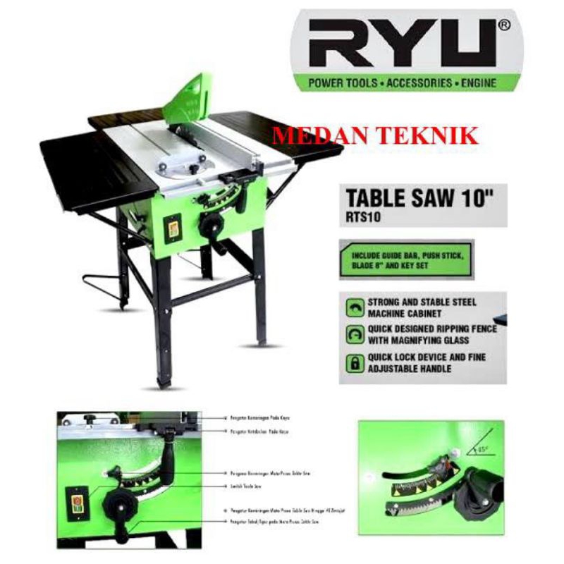 TABLE SAW RYU 10" INCH RTS10 MESIN MEJA POTONG GERGAJI POTONG KAYU