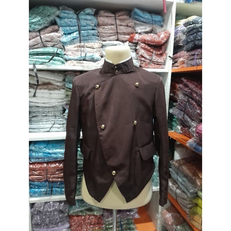 Beskap Solo Polos coklat mahogany