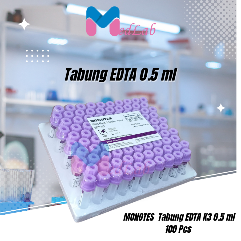 Tabung K3 EDTA 0.5 ml MONOTES