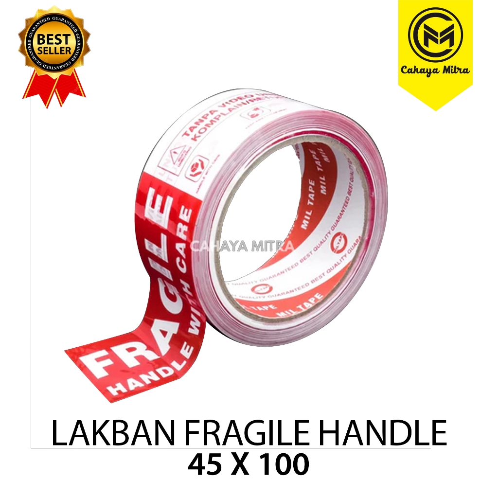 

Lakban Fragile Handle Miltape 90 Yard x 45mm 1 PCS - Lakban Pengiriman Barang Pecah Belah