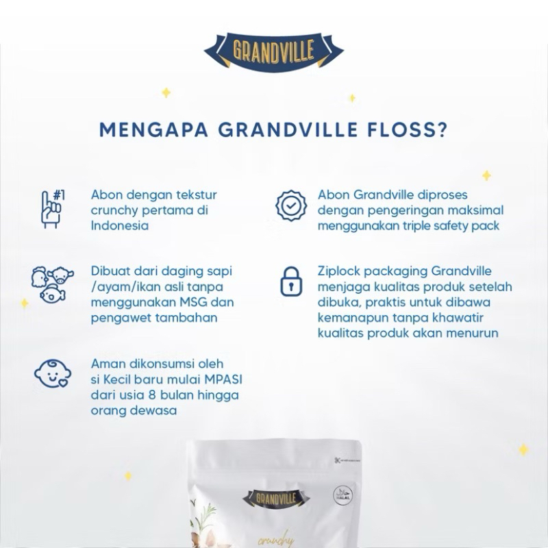 

Grandville Abon Sapi Asli 100gr