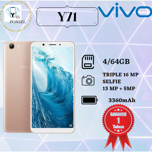 SMARTPHONE VIVO Y71 RAM 4/64 GB FULLSET TERMURAH BERGARANSI 12 BULAN