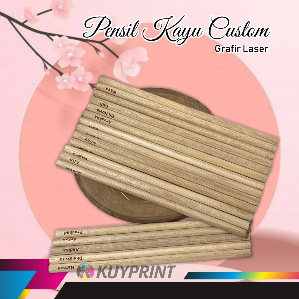 

Pensil Custom Kayu 2B Grafir Laser Logo Perusahaan Souvenir Murah