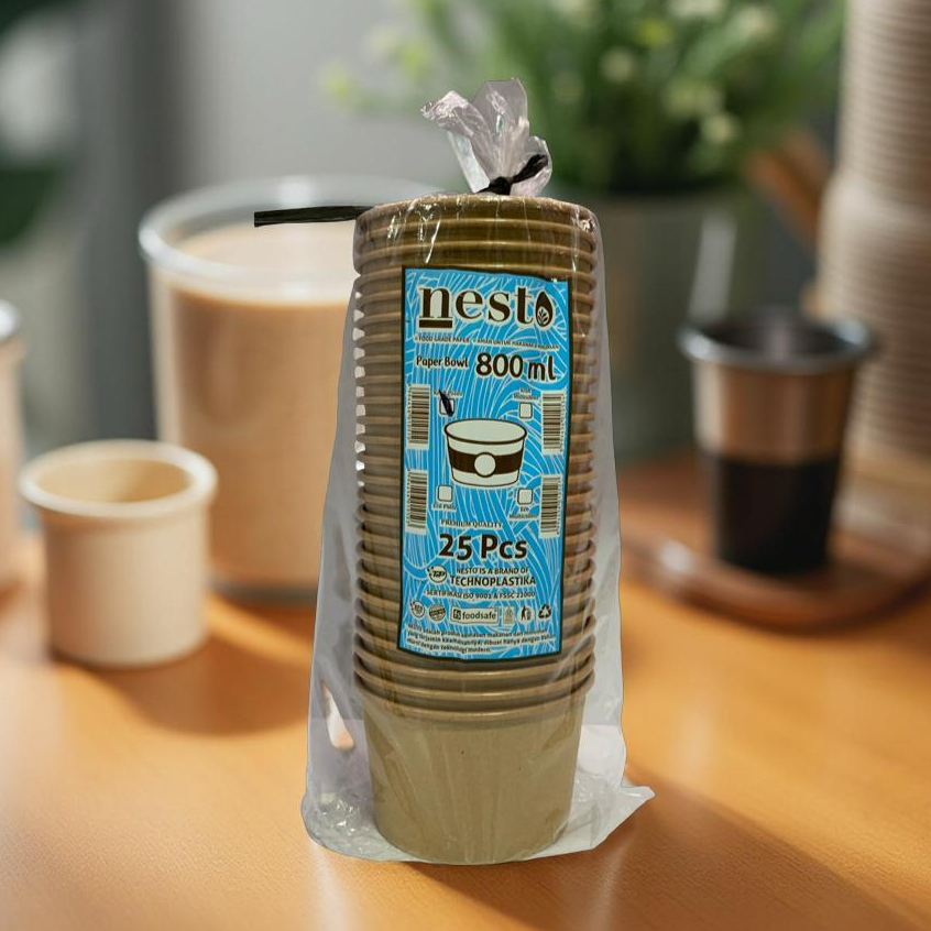Paper Bowl 800ML Kraft Nesto