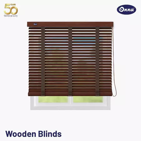 ONNA Wooden Blind Gorden / Tirai Gulung Lipat Jendela Minimalis Motif Kayu Alami (Ukuran Custom)