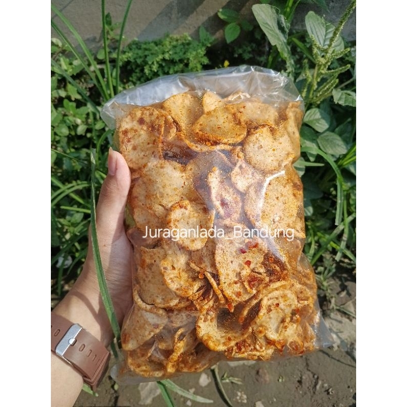 

Keripik Basreng/ Basreng Koin Viral 1KG Bumbu Cikruh Pedas Dan jeruk