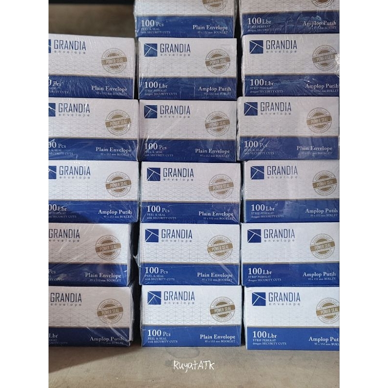 

AMPLOP PUTIH / AMPLOP POLOS PENDEK 104 GRANDIA( 1bal isi 5pak)