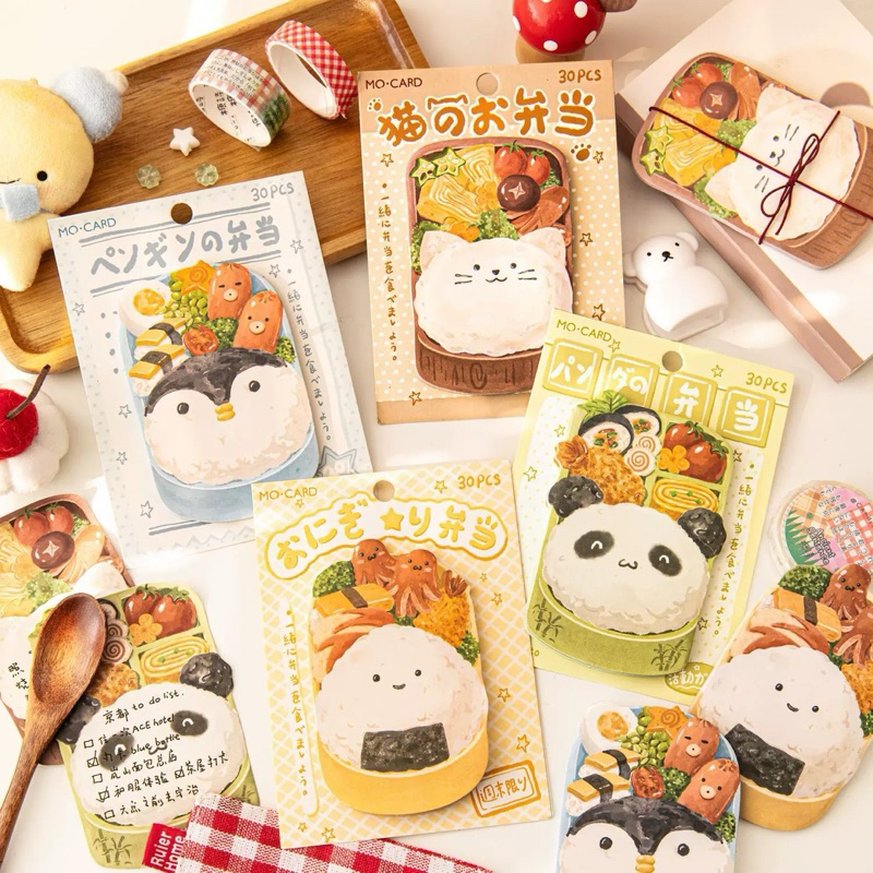 

memo sticky notes japan bento food animal isi 30 lembar bento animal dekorasi journal readystock B3030