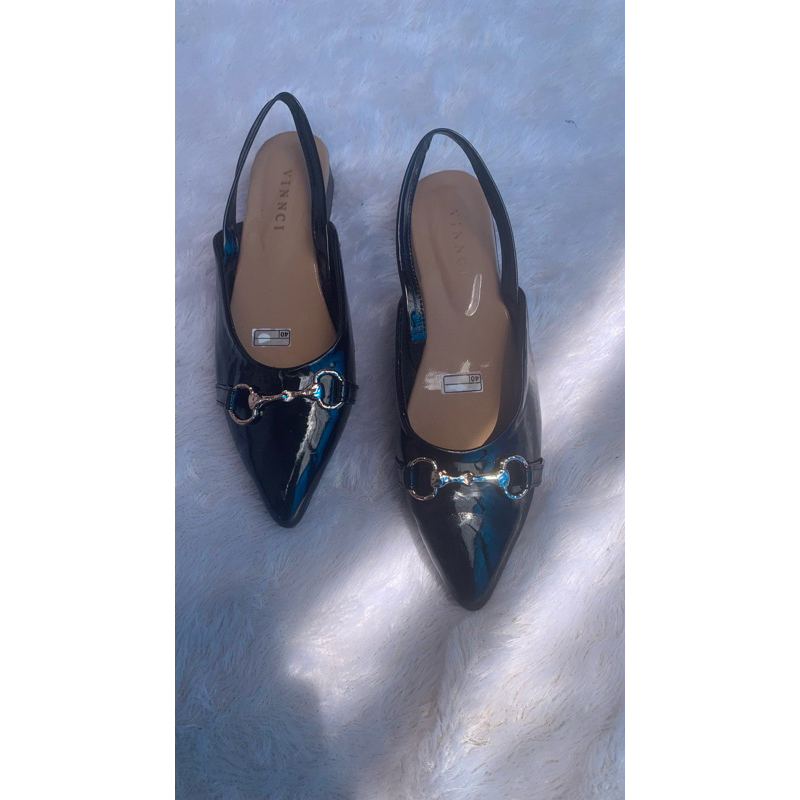 OFASHION flatshoes rantai tali belakang sepatu wanita tali belakang pansus mules