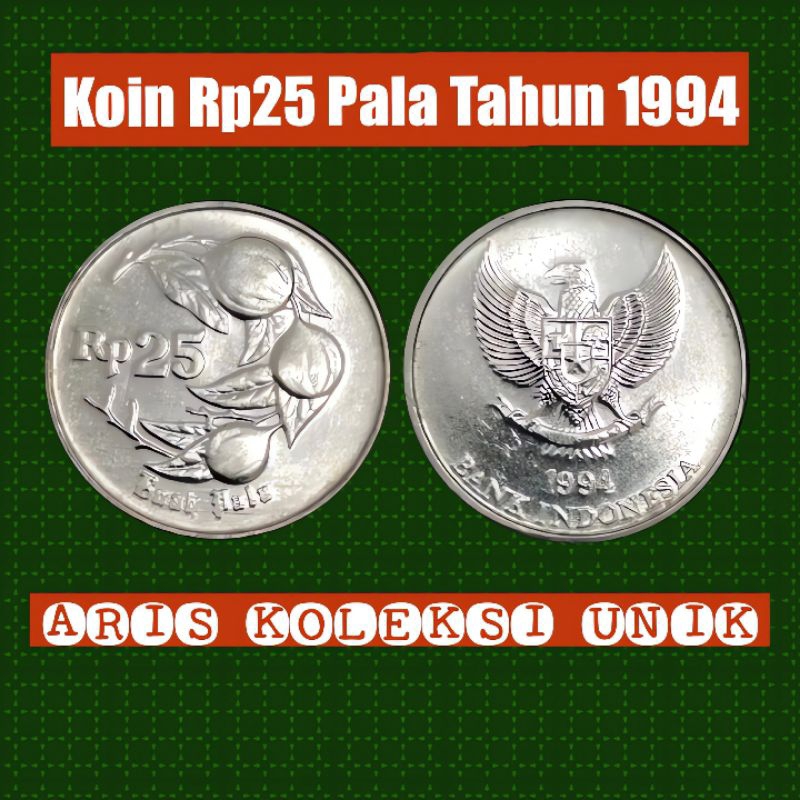 koin 25 rupiah buah pala tahun 1992-1996