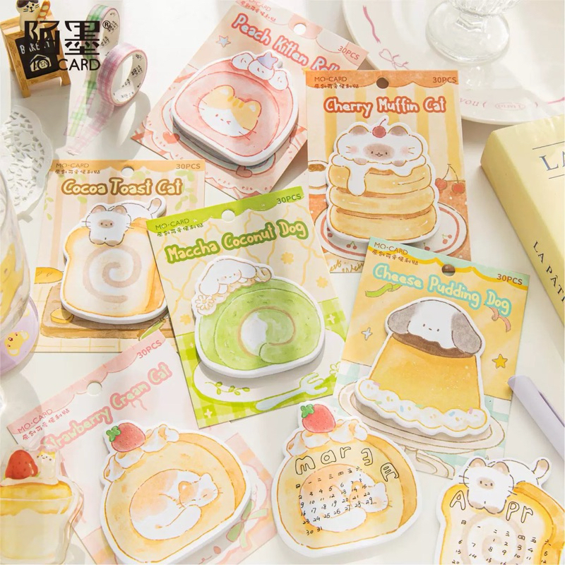 

memo sticky notes isi 30 lembar cake animal dekorasi journal readystock B3031