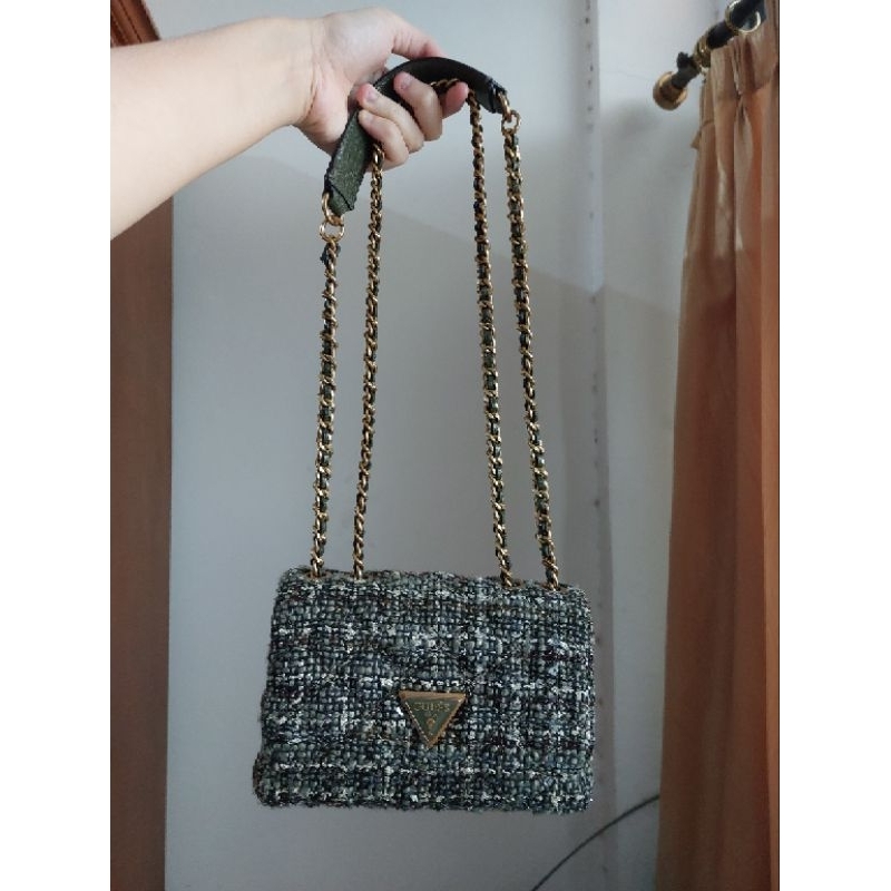 Giully Mini 2 Comp Convertible Flap - Tas Guess Original Wanita