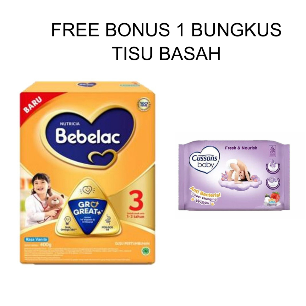 

Susu Bebelac 3 Rasa Vanila 400 Gram – Untuk Anak Usia 1-3 Tahun, Kaya Vitamin & Prebiotik