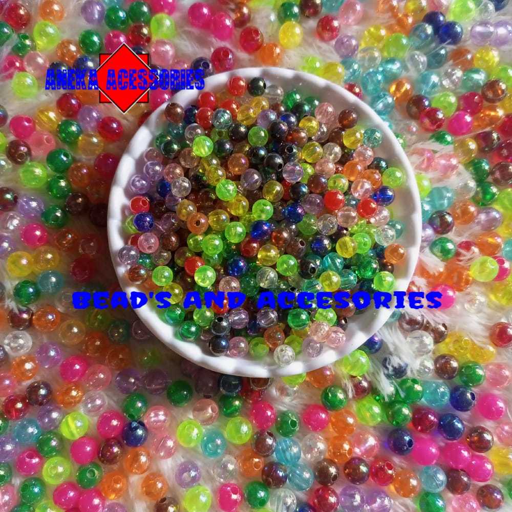 MANIK MANIK BULAT GLITTER MOTE BULAT AKRILIK AB BAHAN MERONCE