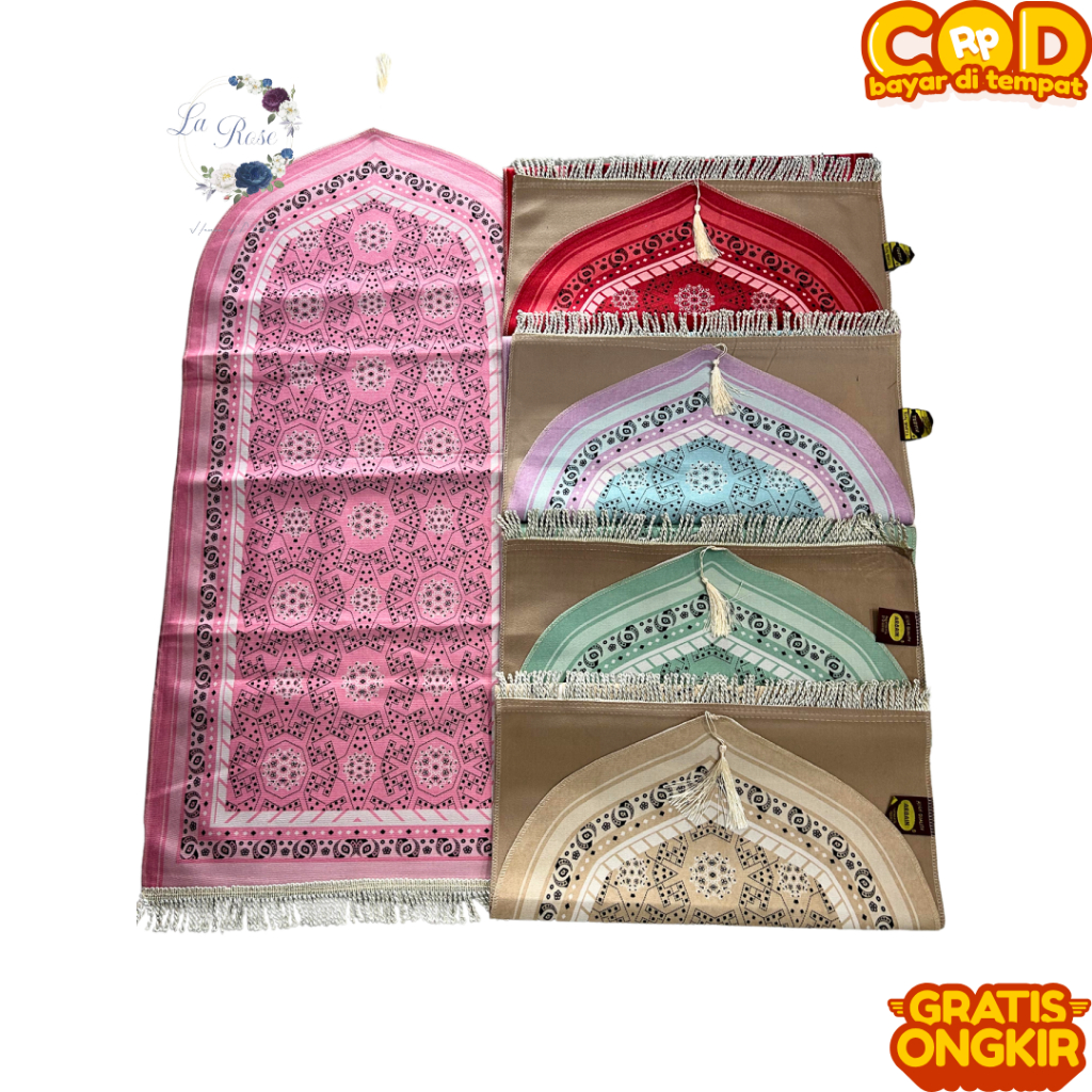 Sajadah Suede Motif Kubah Merk Arbain High Quality Sajadah Travelling Sajadah Ukuran Midi Size 50x10