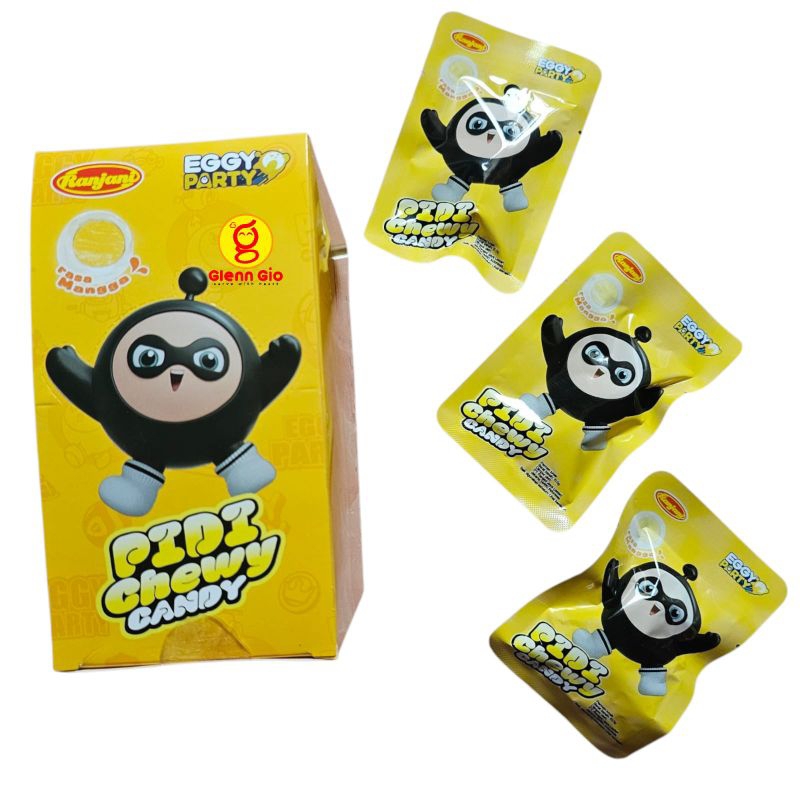 

Permen Lunak Rasa Mangga Pidi Chewy Candy Egg Party Ranjani Box isi 24 pcs