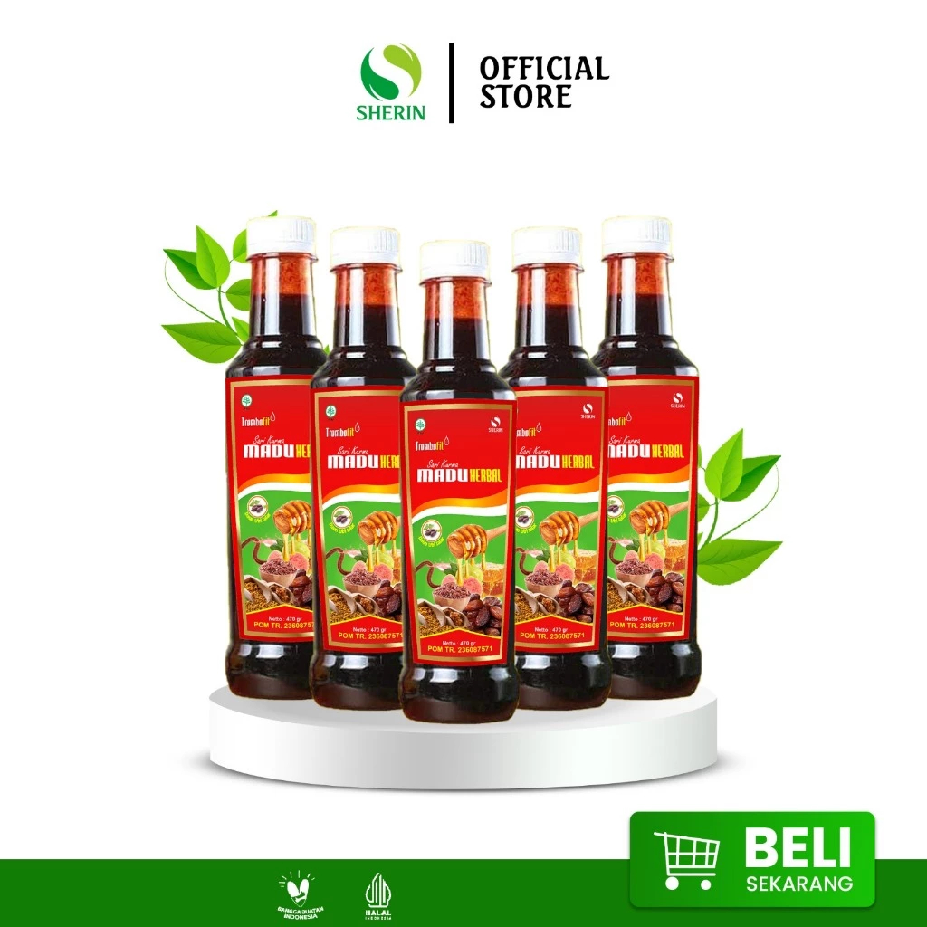 

PAKET 5 PCS Madu Angkak TROMBOFIT0 Ramuan Sari Kurma Plus Propolis Herbal DBD, Tipes & Menaikkan Trombosit 470gr