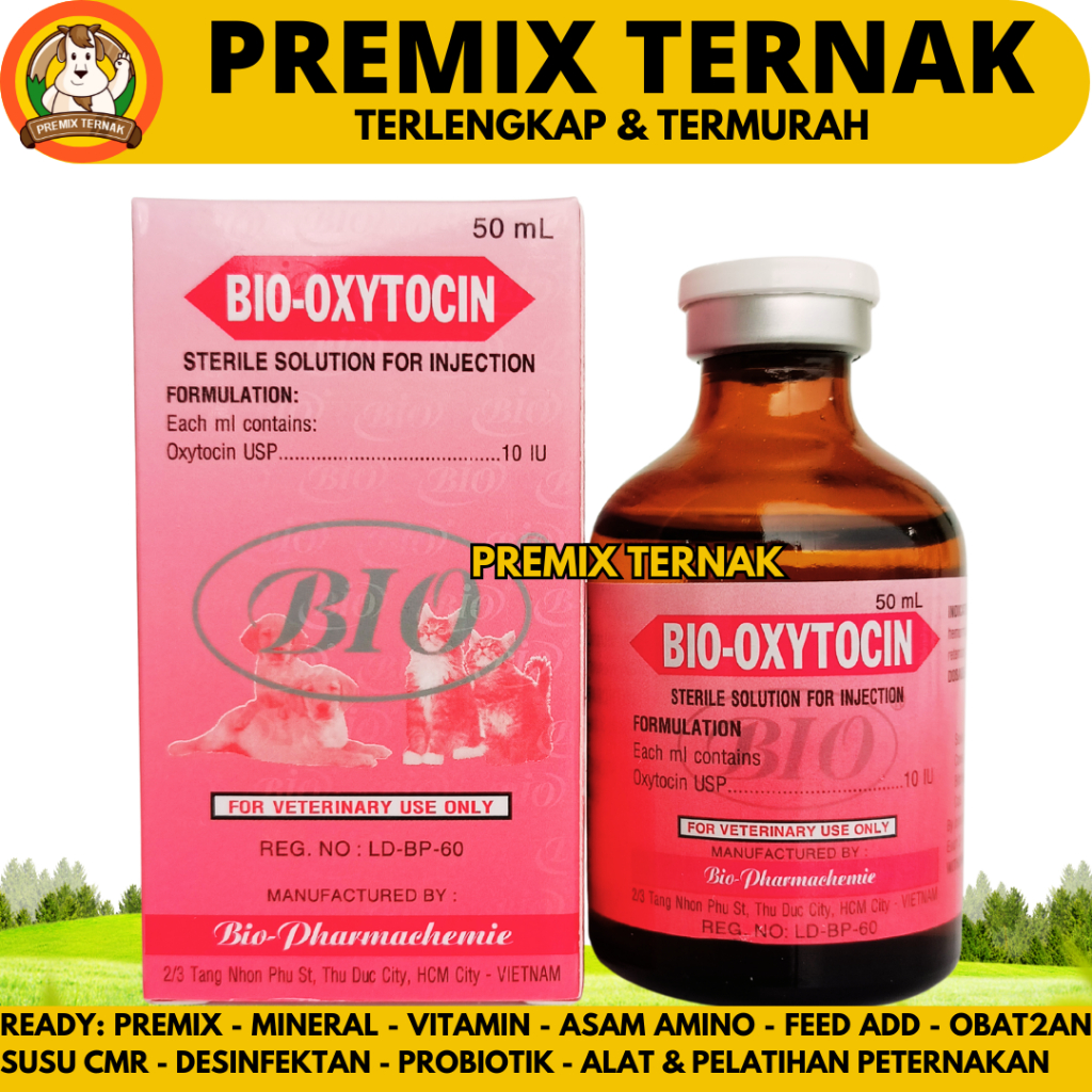 BIO OXYTOCIN 50ml - Hormon Perangsang Kontraksi Uterus dan Kelenjar Susu Hewan - Like Intracin
