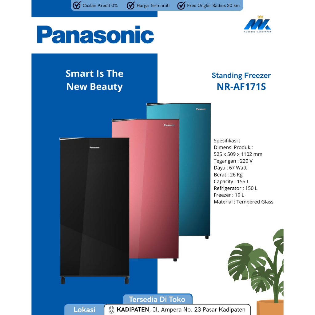 LEMARI ES PANASONIC NR-AF171S LEMARI ES 1 PINTU / KULKAS PANASONIC 1 PINTU