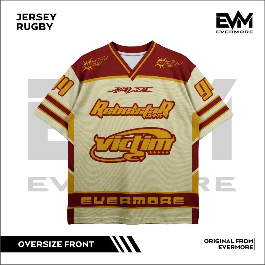 Jersey Rugby ORANGE VICTIM Oversize Jersey Evermore Apparel