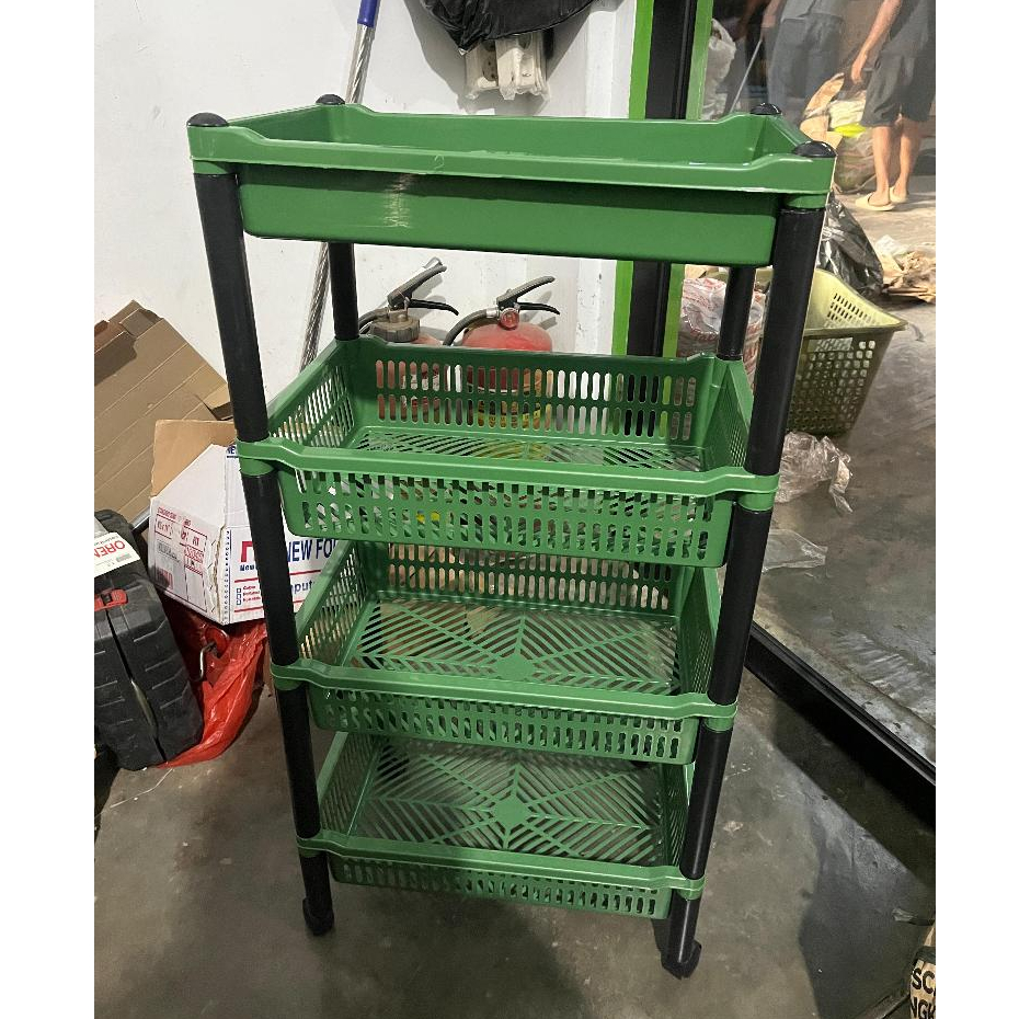 Rak Salon Nampan Ksb Cemerlang Keranjang Buku Pakaian Segi 4 Susun serbaguna 4 tingkat empat tingkat