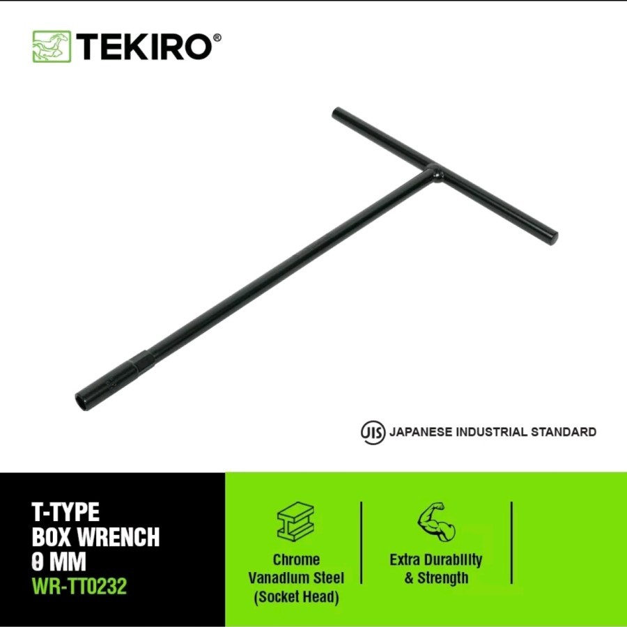 TEKIRO KUNCI SOCK T 12MM HITAM / KUNCI BUKA BAUT MODEL T HITAM 12MM ORIGINAL
