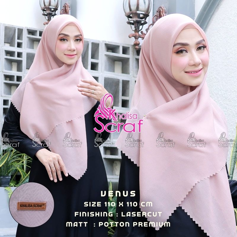 Khalisa Scraft Hijab Segi Empat Venus Lasercut ( 110 x 110cm )