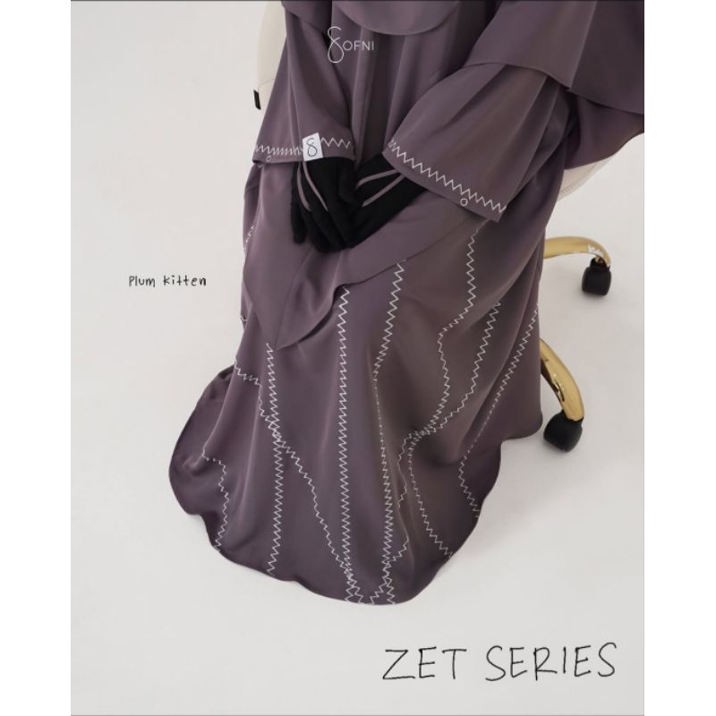 PRELOVED Zet Series BySofni warna Plum kitten size M, 1x pake Like New, 1 set dengan Khimar Bandana 