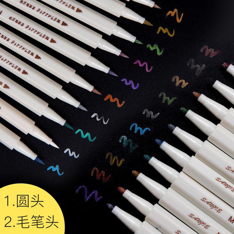 

KIANDAA (1 pack) Brushpen metallic satuan Color Brush coloring Pen Pena Kuas Warna sanjie KIANDA cod makassar