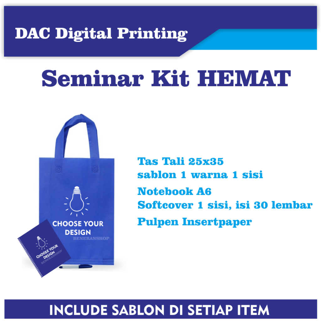 

PAKET SEMINAR - SEMINAR KIT HEMAT - SOUVENIR - EVENT - GOODIEBAG - NOTES - PULPEN