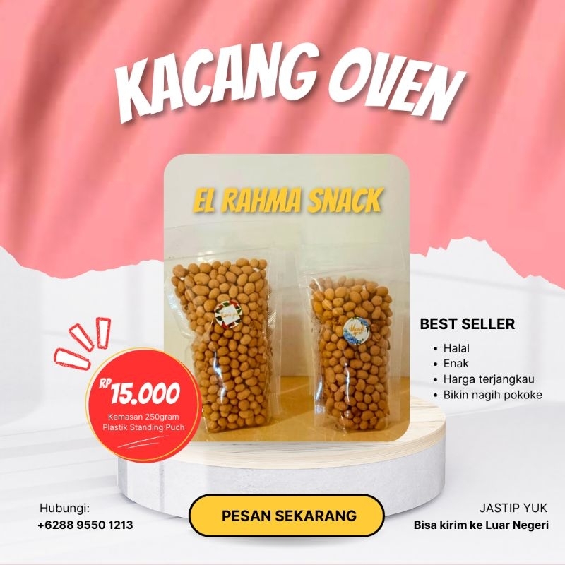 

(ANEKA CEMILAN) KACANG OVEN KEMASAN 250GRAM