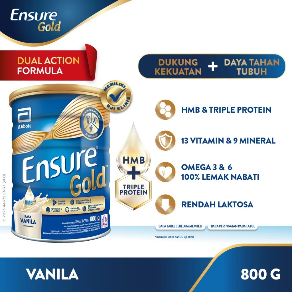 

Ensure Gold Vanila/Coklat 380/800/850gr Exp 06 2026