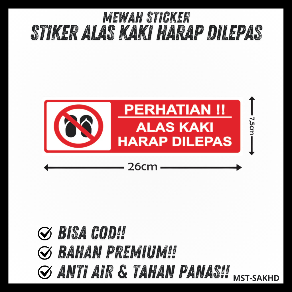 

Sticker alas kaki harap dilepas Stiker alas kaki harap dilepas Masjid Sticker Batas Suci Mushola