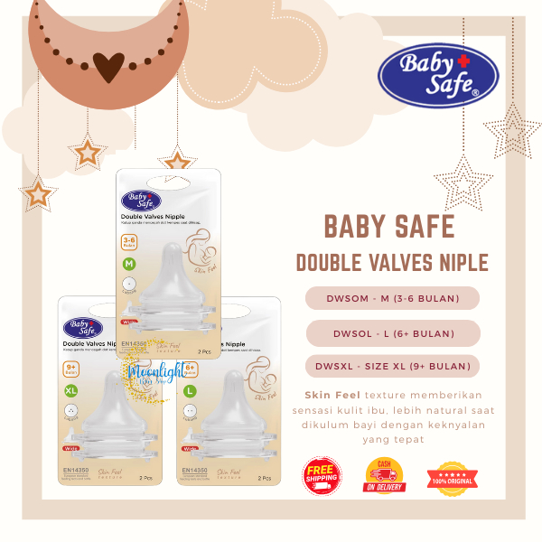 Baby Safe Dot Botol Susu Wide Neck Skin Feel - Ukuran M, L & XL isi 2 pcs