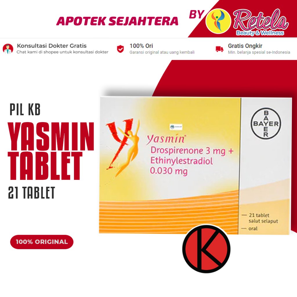 Yasmin Tab 21 Tablet- Pil KB Kecantikan