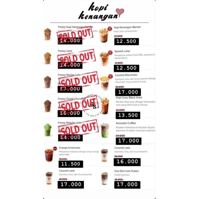 Promo Kopi Kenangan all outlet seluruh Indonesia