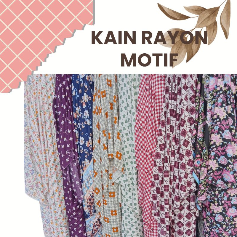 kain rayon viscose premium motif meteran bahan untuk daster gamis piyama mukena hijab
